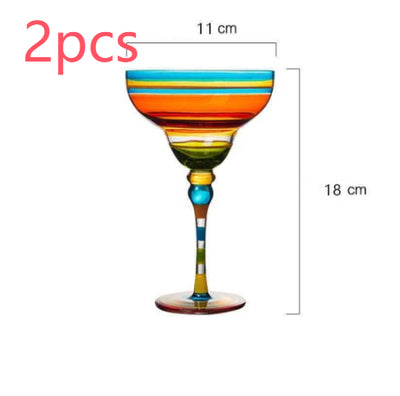 Copa Margarita de Cristal Pintada a Mano - Diseño Triangular Artístico - Image 10