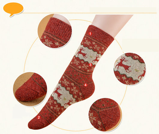 Calcetines Navideños Retro Gruesos y Cálidos para Mujer - Image 10