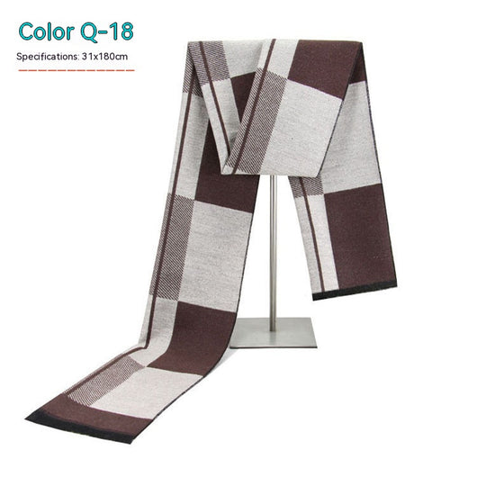 Bufanda de Invierno Rayada en Cashmira Artificial para Hombre - Image 18