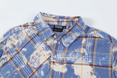 Camisa Tie-Dye a Cuadros para Hombre - Estilo Personalidad Fashion - Image 15