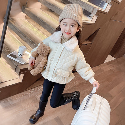 Chaqueta Casual de Invierno para Niñas con Cuello Polo Cálido - Image 14