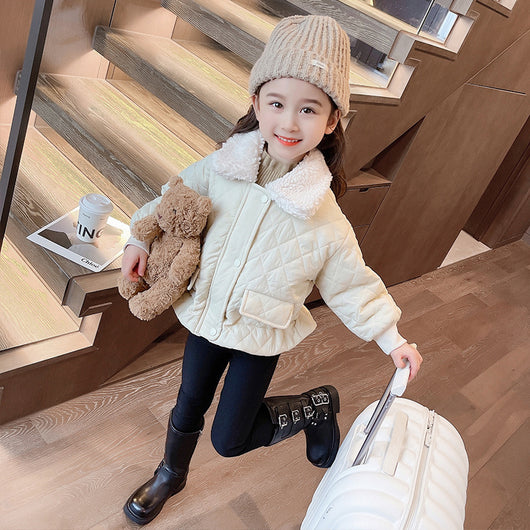 Chaqueta Casual de Invierno para Niñas con Cuello Polo Cálido - Image 14