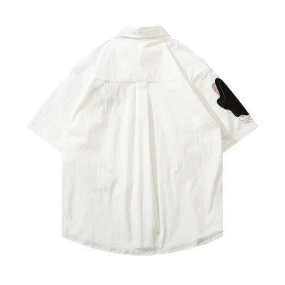 Camisa de Manga Corta con Cuello Fruncido para Hombre - Image 3