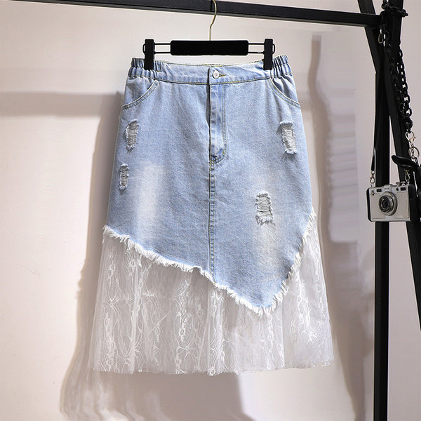 Falda Corta Denim Talle Alto con Bolso de Cadera - Image 4