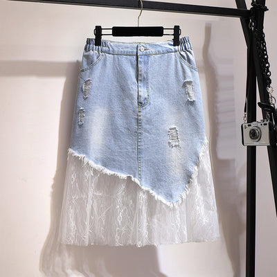 Falda Corta Denim Talle Alto con Bolso de Cadera - Image 4