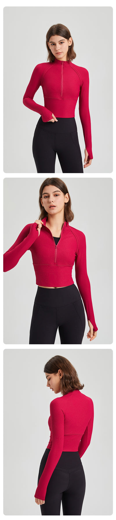 Conjunto de Yoga Entallado con Cierre Frontal - Tela de Secado Rápido para Otoño - Image 10