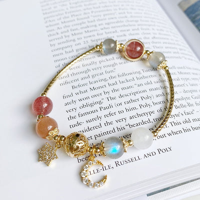 Pulsera de Piedra de Luna y Piedra de Sol con Baño de Oro 14K - Image 8