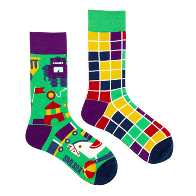 Calcetines Retro Asimétricos para Parejas - Algodón Cómodo Unisex - Image 48