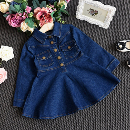 Vestido Denim para Niñas - Estilo Clásico y Versátil