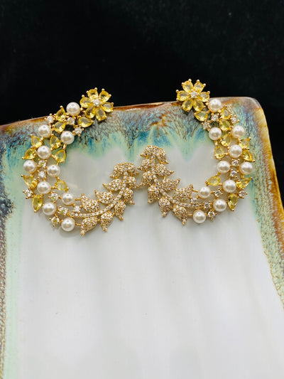 Aretes de Aro Cobre con Diseño C y Cierre de Botón - Image 6