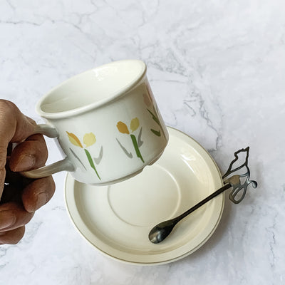 Juego de Taza y Platillo de Cerámica Tulipán - Image 6