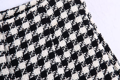 Conjunto de Shorts Houndstooth para Mujer - Diseño Texturizado Elegante - Image 12