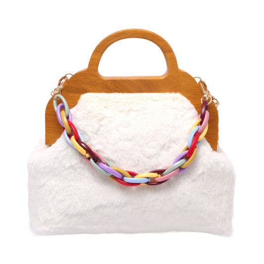 Bolso de Mano Coreano con Cadena de Colores Pastel - Image 2