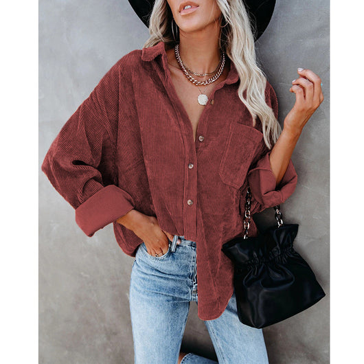 Chamarra Casual para Mujer de Solapa con Color Sólido - Otoño e Invierno - Image 21