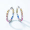 Aretes de Circonia Arcoíris en Plata S925 con Gemas de Colores Incrustadas