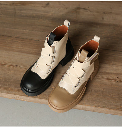 Botas Martin de Cuero Grueso Estilo Retro Francés para Mujer - Image 16