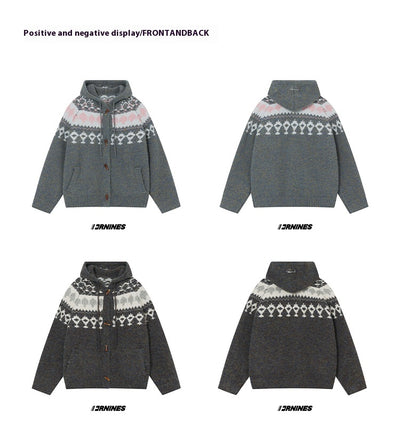 Cardigan Tejido con Capucha para Parejas - Suéter Grueso y Cálido - Image 22