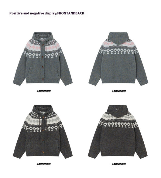 Cardigan Tejido con Capucha para Parejas - Suéter Grueso y Cálido - Image 22