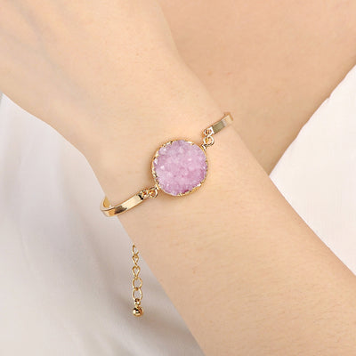 Pulsera de Cristal Energético Redonda Blanco Verde