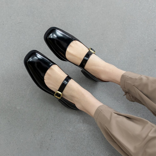 Zapatos Planos de Punta Cuadrada con Botones para Mujer - Image 22