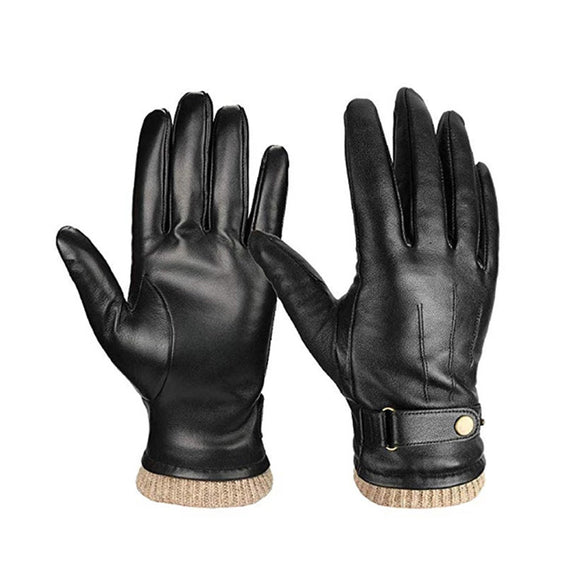 Guantes de Invierno en Cuero Genuino con Forro de Terciopelo