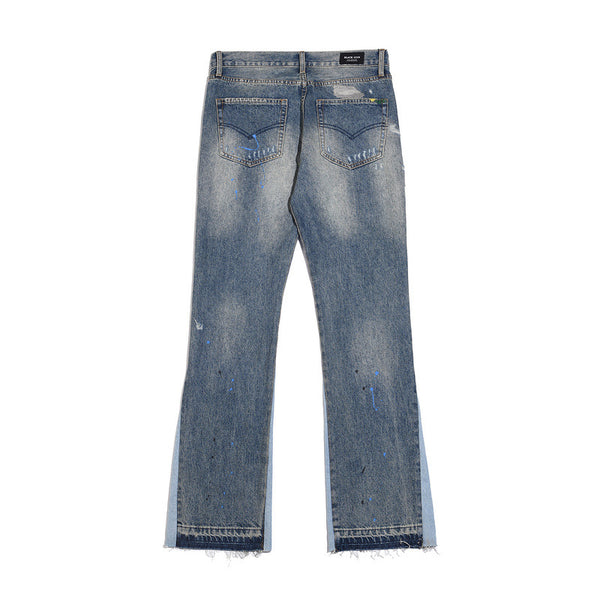 Jeans Casuales Desgastados con Efecto Salpicado de Agua