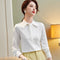 Blusa Ejecutiva sin Planchado con Cuello y Volantes