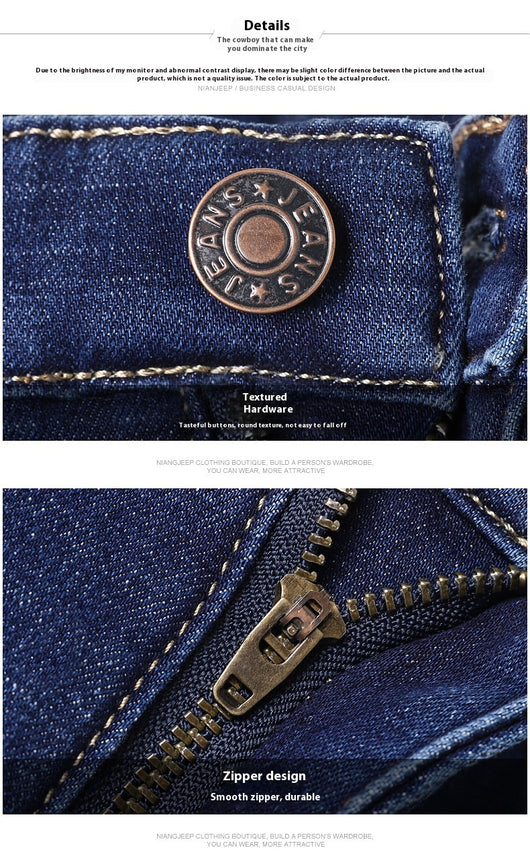 Pantalones Vaqueros Gruesos Forrados en Fleece para Hombre Talla Grande - Image 18