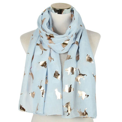 Pañuelo de Poliéster Estampado con Felino Dorado - Image 5