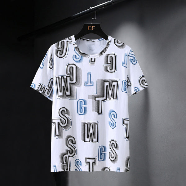 Playera Ice Silk Cuello Redondo Manga Corta Suelta Fresca