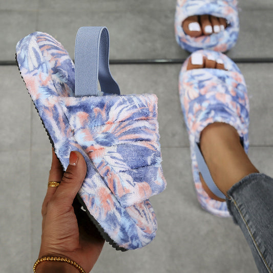 Pantuflas Tipo Pastel Esponjosas con Suela Gruesa y Forro Suave
