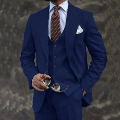 Traje Ejecutivo Tres Piezas Rosa Claro para Hombre - Estilo Europeo y Americano - Image 7