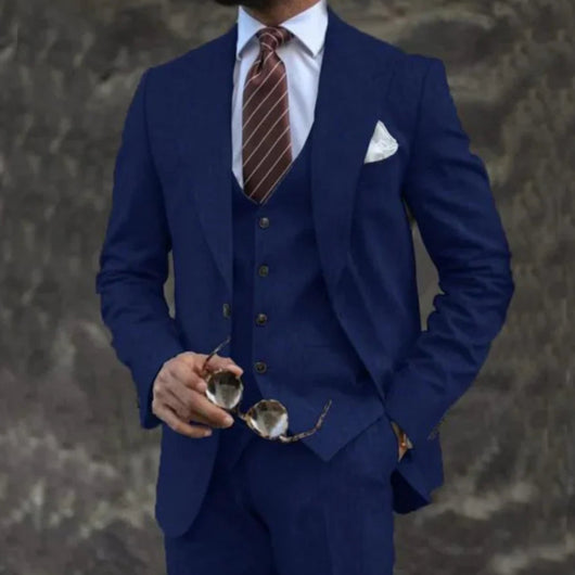 Traje Ejecutivo Tres Piezas Rosa Claro para Hombre - Estilo Europeo y Americano - Image 7