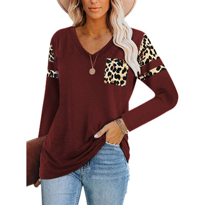 Blusa Estampado Leopardo con Cuello V y Mangas Largas - Image 7
