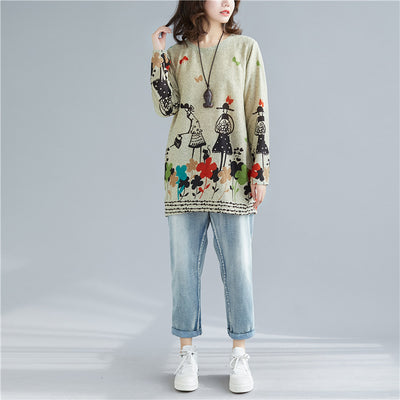 Blusa Casual Estampada Talla Grande para Mujer - Cuello Redondo - Image 2