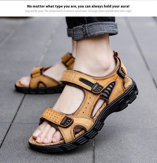 Sandalias de Cuero Retro para Hombre - Estilo Casual Outdoor - Image 14