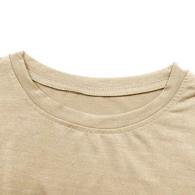 Camiseta Suelta de Largo Medio en Color Liso para Mujer - Image 18