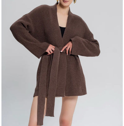 Cardigan Tejido de Cachemira con Cinturón Integrado - Image 21