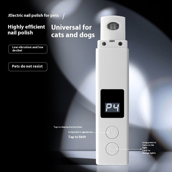 Cortauñas Eléctrico para Mascotas con Luz LED y Cubierta Protectora