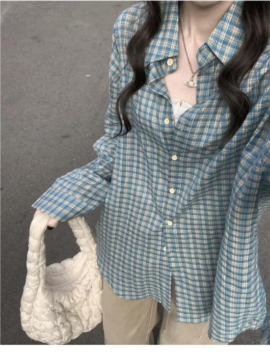 Camisa Cuadros Azul Primavera para Mujer - Image 8