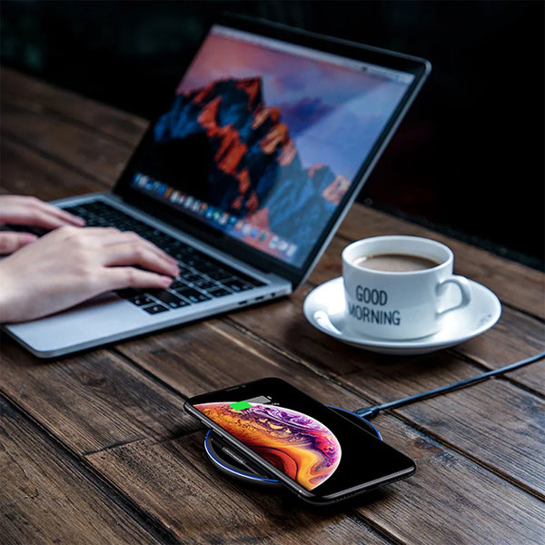 Cargador Inalámbrico Rápido para iPhone y Samsung