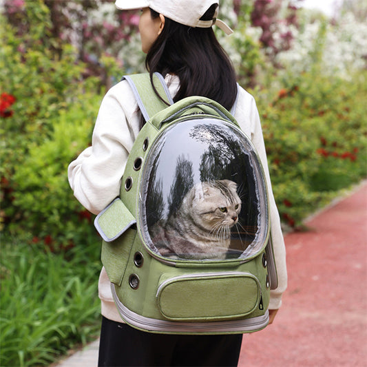 Mochila Transportadora Transparente para Gatos y Perros - Cápsula Espacial