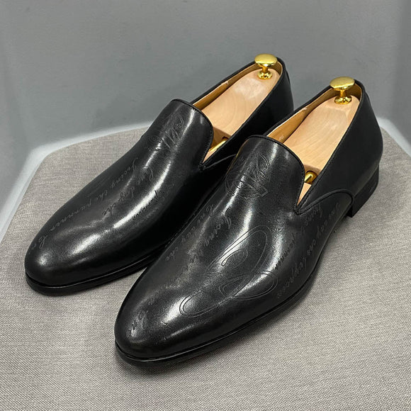 Zapatos de Cuero para Hombre con Diseño Italiano Pintado a Mano