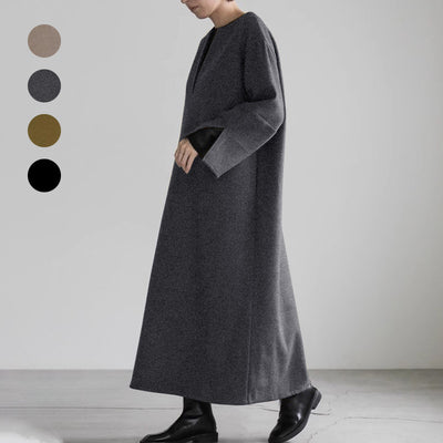 Abrigo Holgado de Lana para Mujer Otoño e Invierno - Image 4