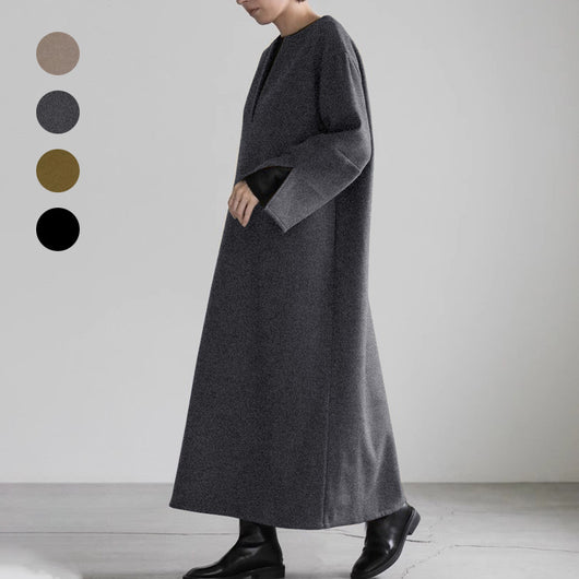 Abrigo Holgado de Lana para Mujer Otoño e Invierno - Image 4