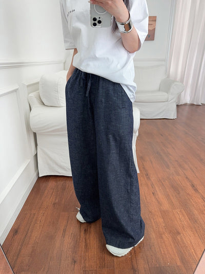 Pantalones Vaqueros Anchos con Cintura Elástica y Cordón Ajustable - Image 17