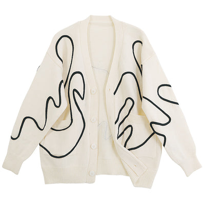 Cardigan Tejido Suelto e Irregular para Mujer - Image 12