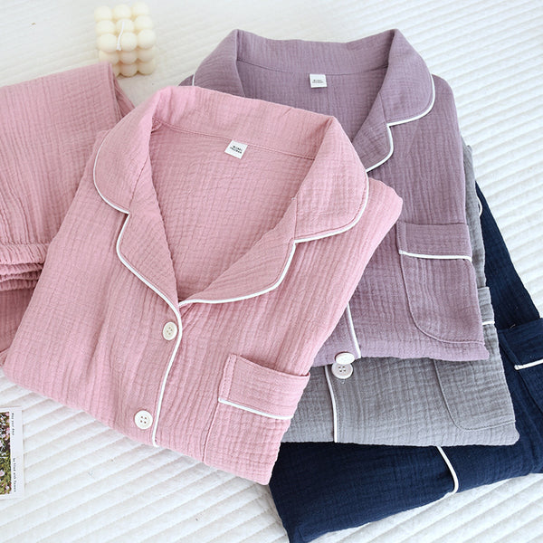 Pijama Largo de Algodón para Hombre y Mujer - Ajuste Cómodo y Suelto