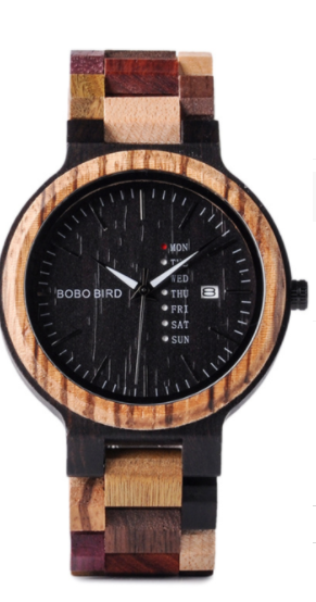 Reloj de Pareja Bobo Bird con Correa de Cuero y Esfera de Bambú - Image 7