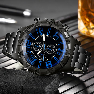 Reloj Acero Azul Luminoso con Correa de Acero - Image 4